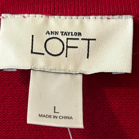 Anne Taylor Loft Red Ruffled Sweater - Picture 3 of 4